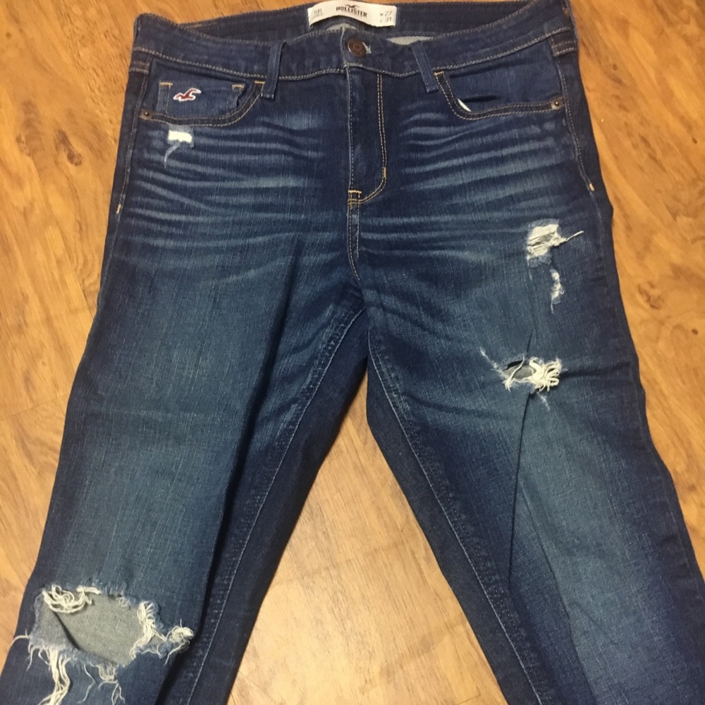 High Waist Distressed Hollister Jeans